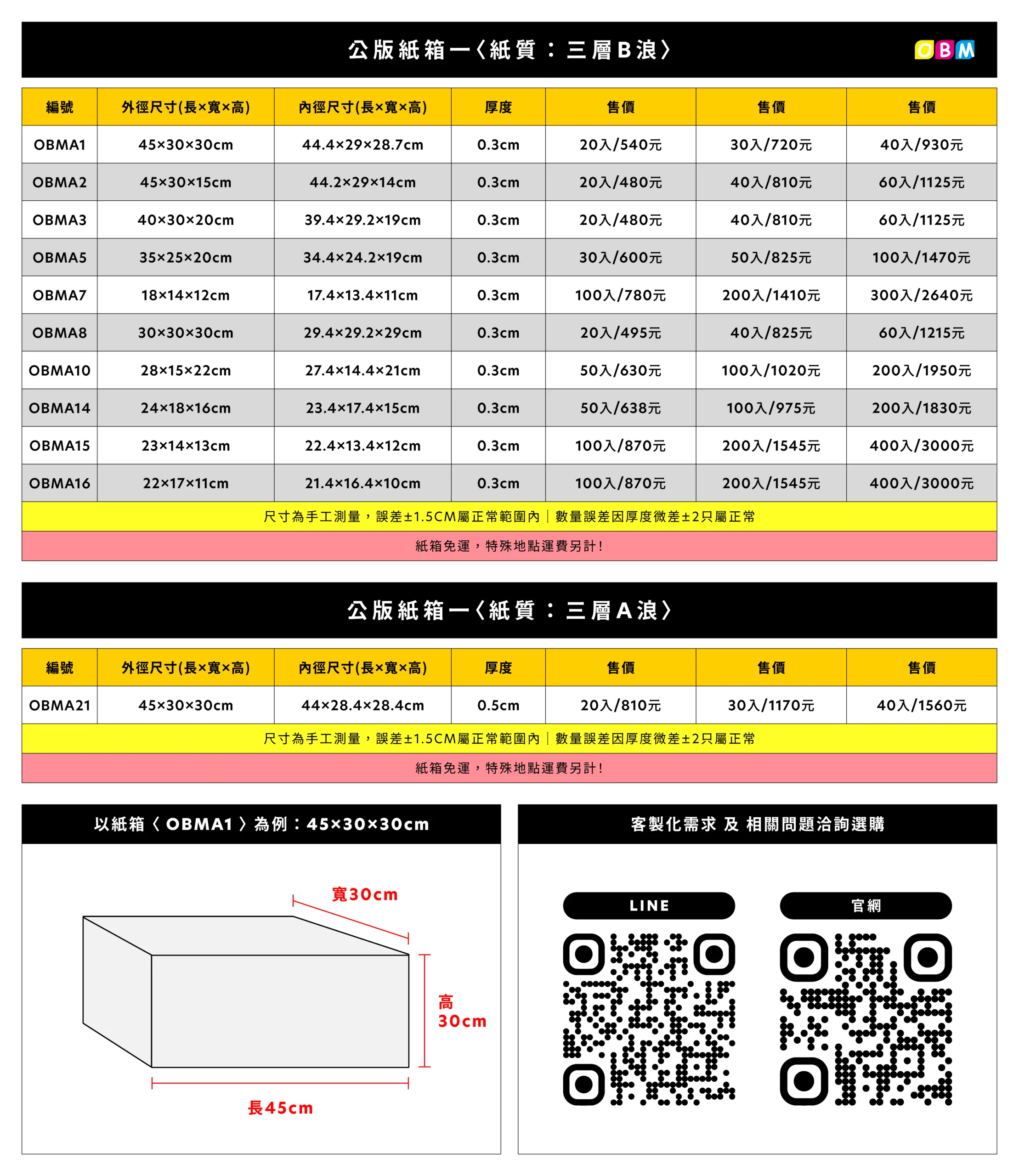 尺規表 紙箱一 官網
